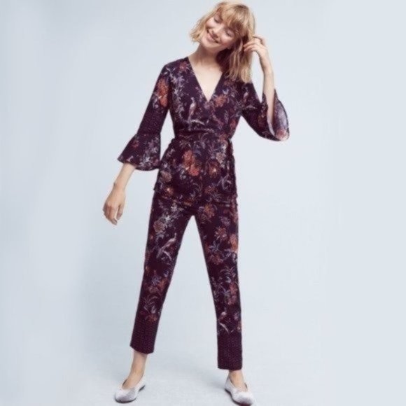 Anthropologie Pants - Anthropologie Maeve Espoir Bell Sleeve Jumpsuit